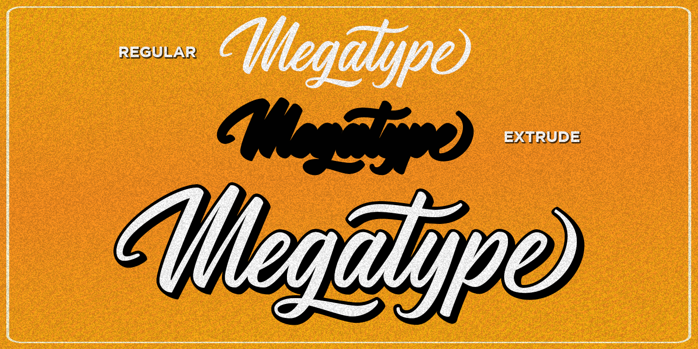 Przykład czcionki Megatype Script Regular